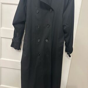 Classic Black Double-Breasted Trench Coat